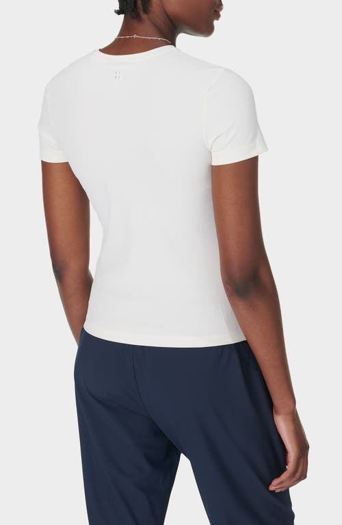Sweaty Betty Explorer Sculpt Rib Performance T-shirt In Lily White