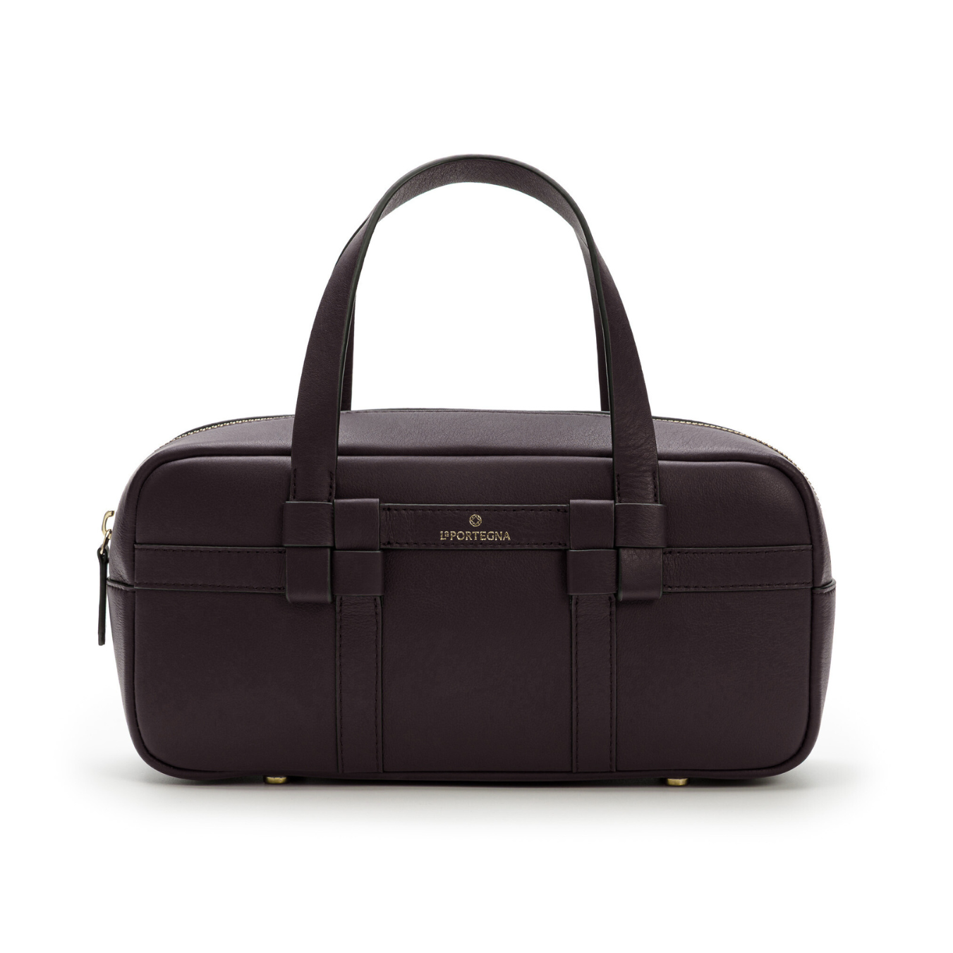 LA PORTEGNA Bibi Leather Bag With Shoulder Strap And Iconic Knots, Main, color, Black
