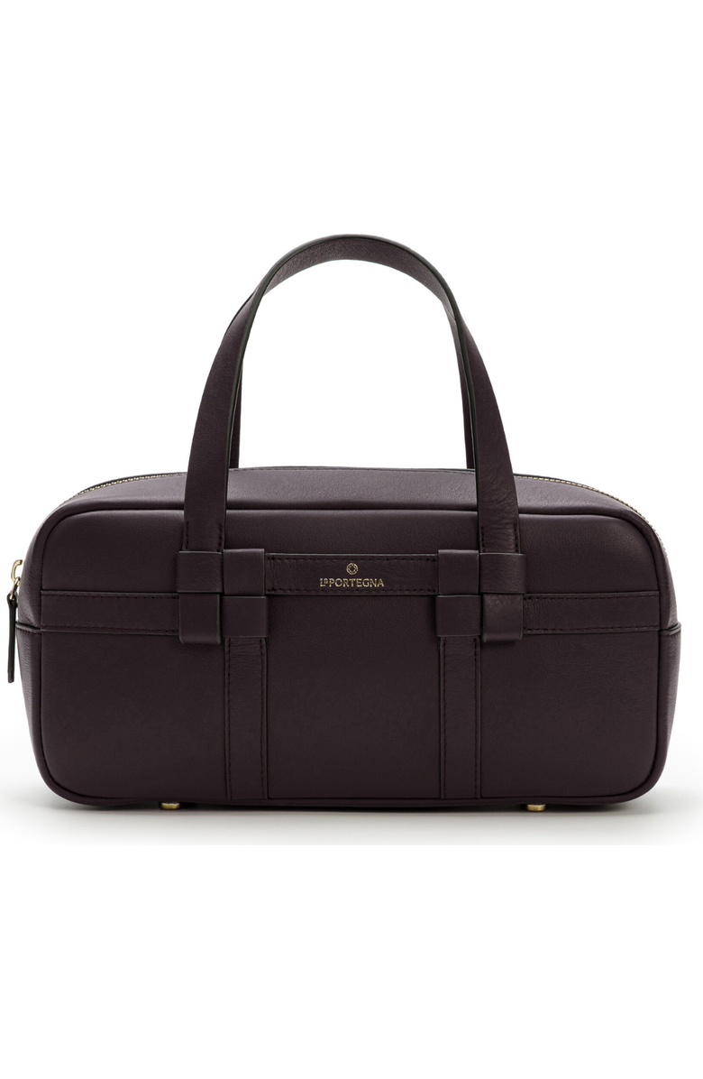 LA PORTEGNA Bibi Leather Bag With Shoulder Strap And Iconic Knots, Main, color, Black