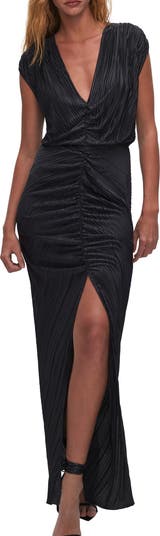 Good American Always Fits Pliss Maxi Dress | Nordstromrack