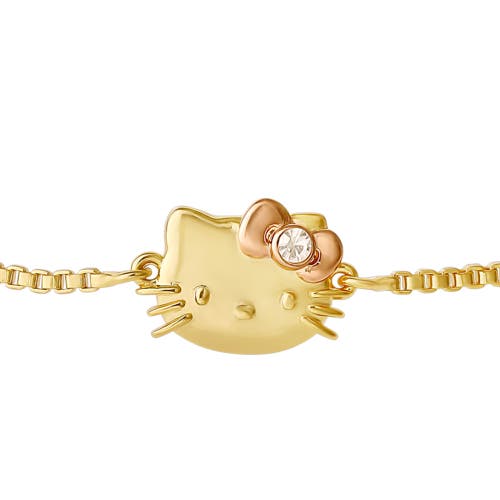 Hello Kitty Pink Heart Adjustable Lariat Bracelet In Gold