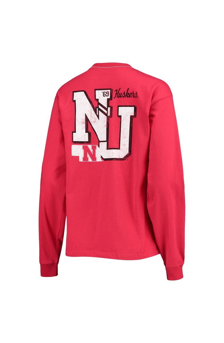 LEAGUE COLLEGIATE WEAR Women's League Collegiate Wear Scarlet Nebraska Huskers Pocket Oversized Long Sleeve T-Shirt, Alternate, color, 