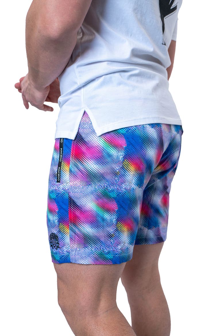 Swim Lion Haze Multi Swim Trunks, Alternate, color, BLUE MULTI