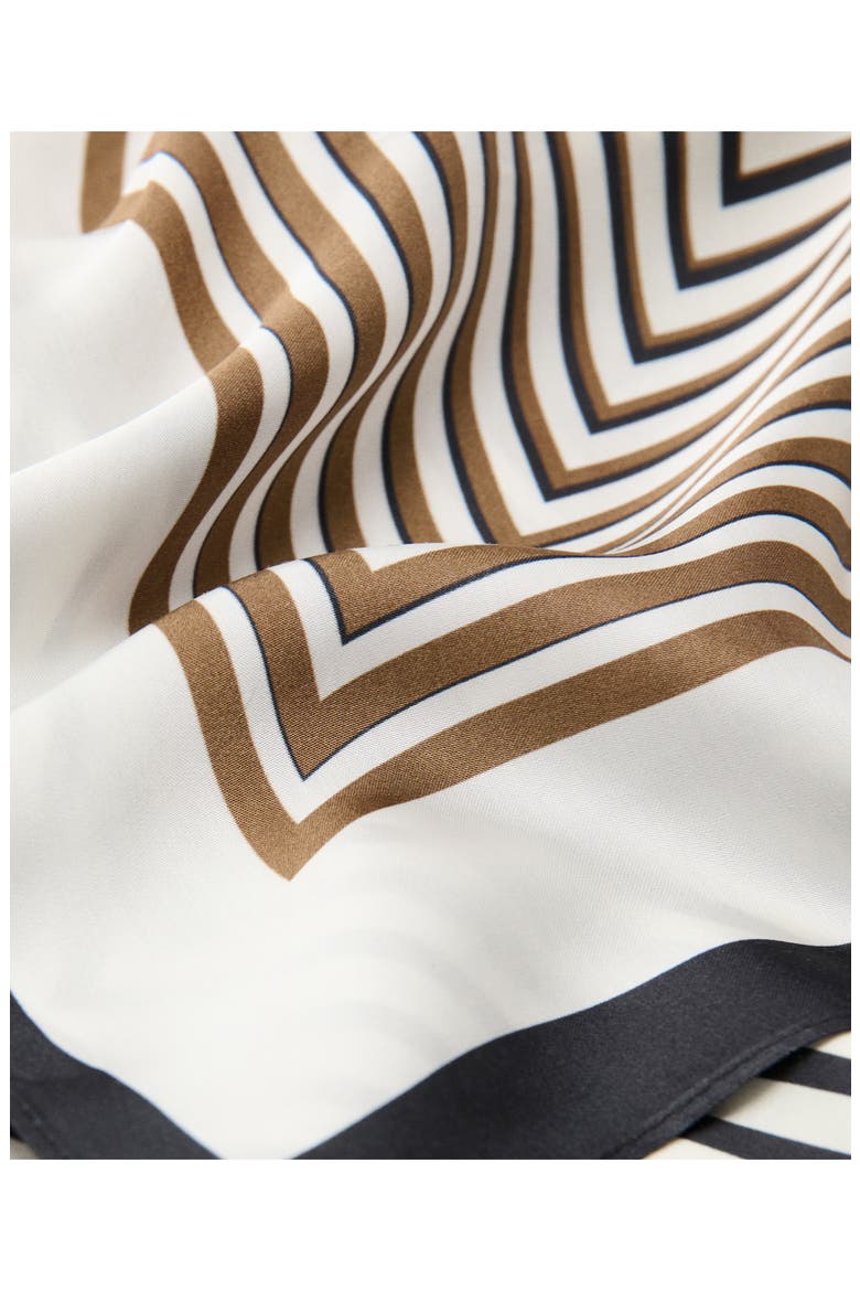 Geometric Stripe Satin Square Scarf, Alternate, color, ECRU