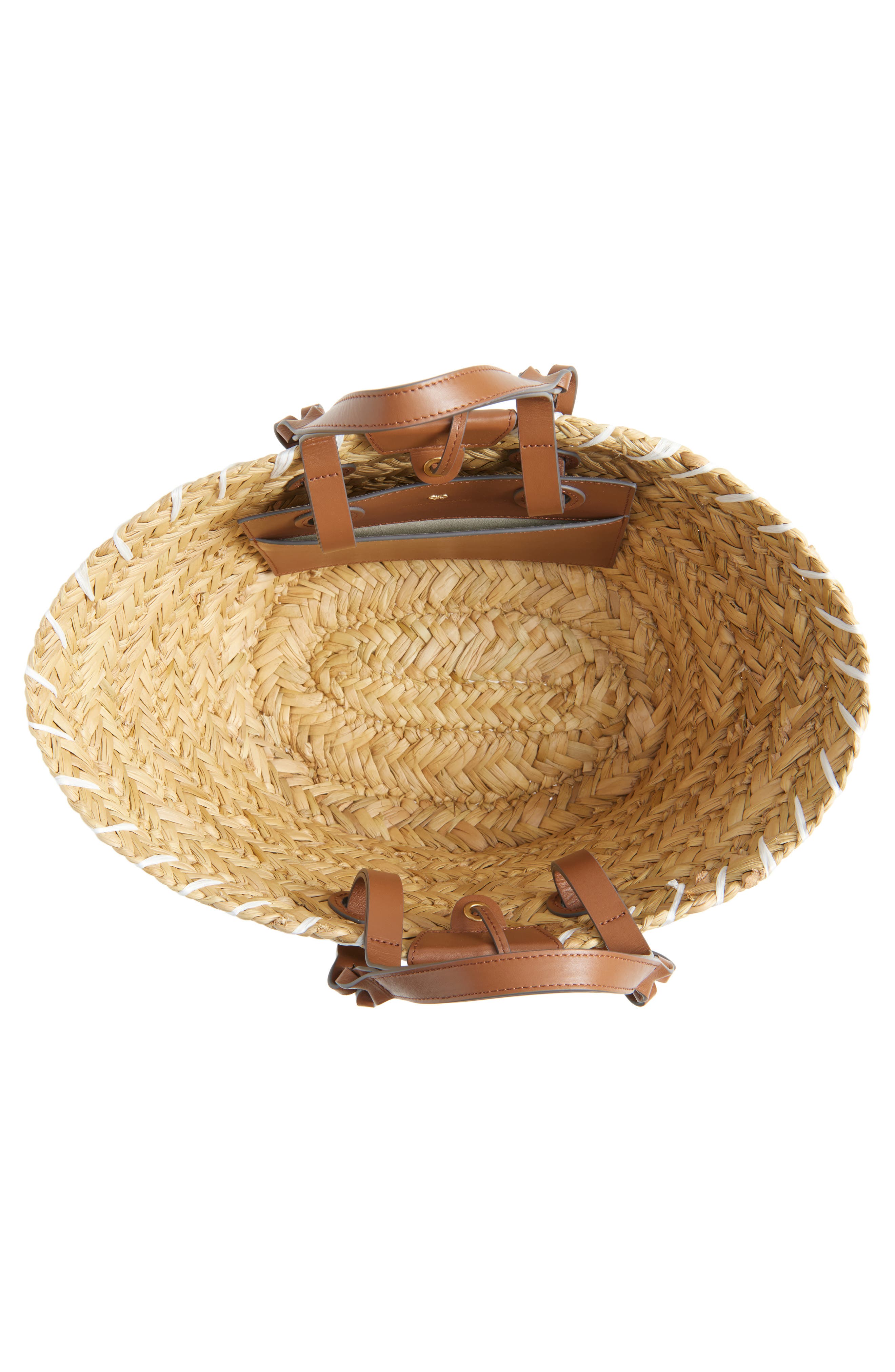 Anya Hindmarch Small Eyes Seagrass Basket Tote, Alternate, color, Natural