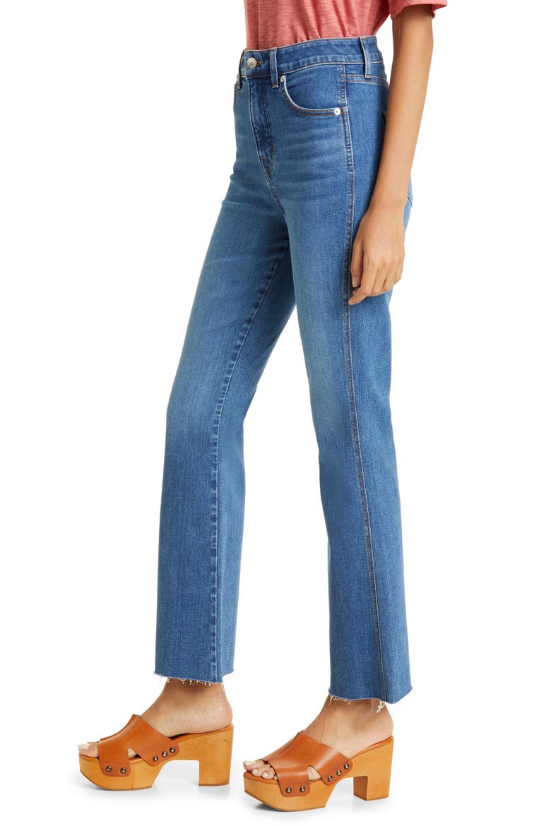 Carson Raw Hem High Waist Ankle Flare Jeans, Alternate, color, SERENDIPITY