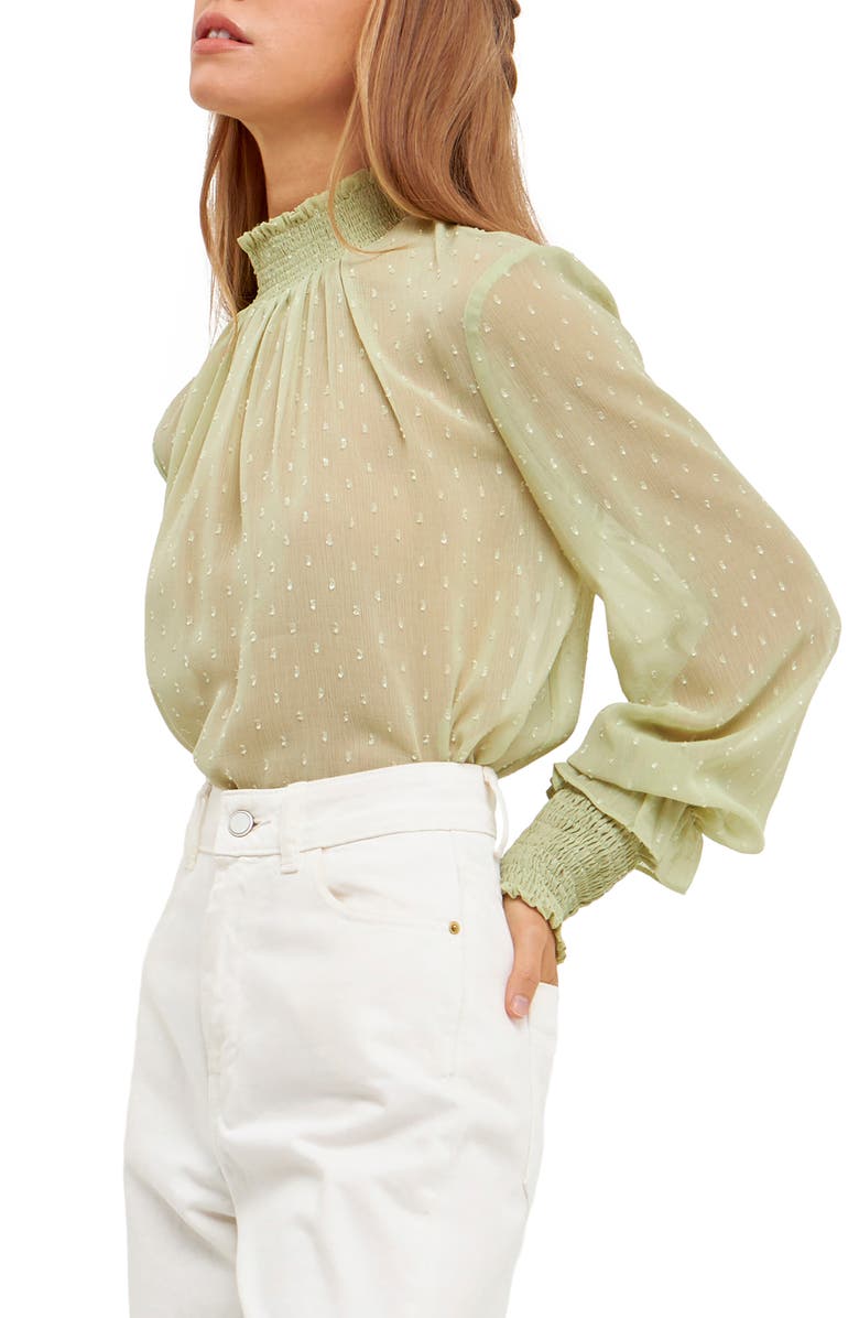 English Factory Swiss Dot Blouse, Alternate, color,