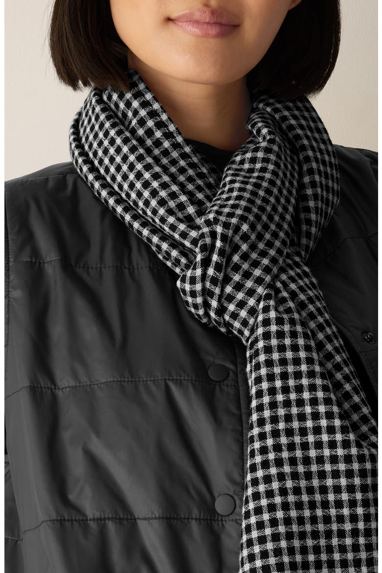 Wool & Organic Cotton Scarf, Alternate, color, BLACK