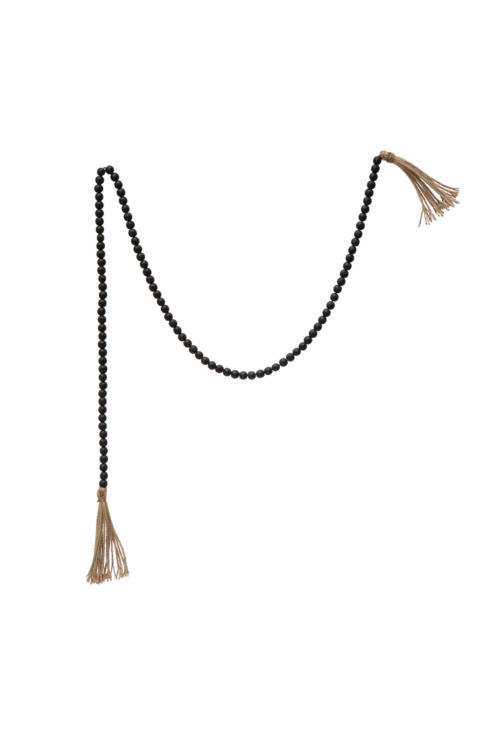 Wodd Color Code Storied Home Paulownia Wood Bead Garland with Jute Tassels | Nordstrom