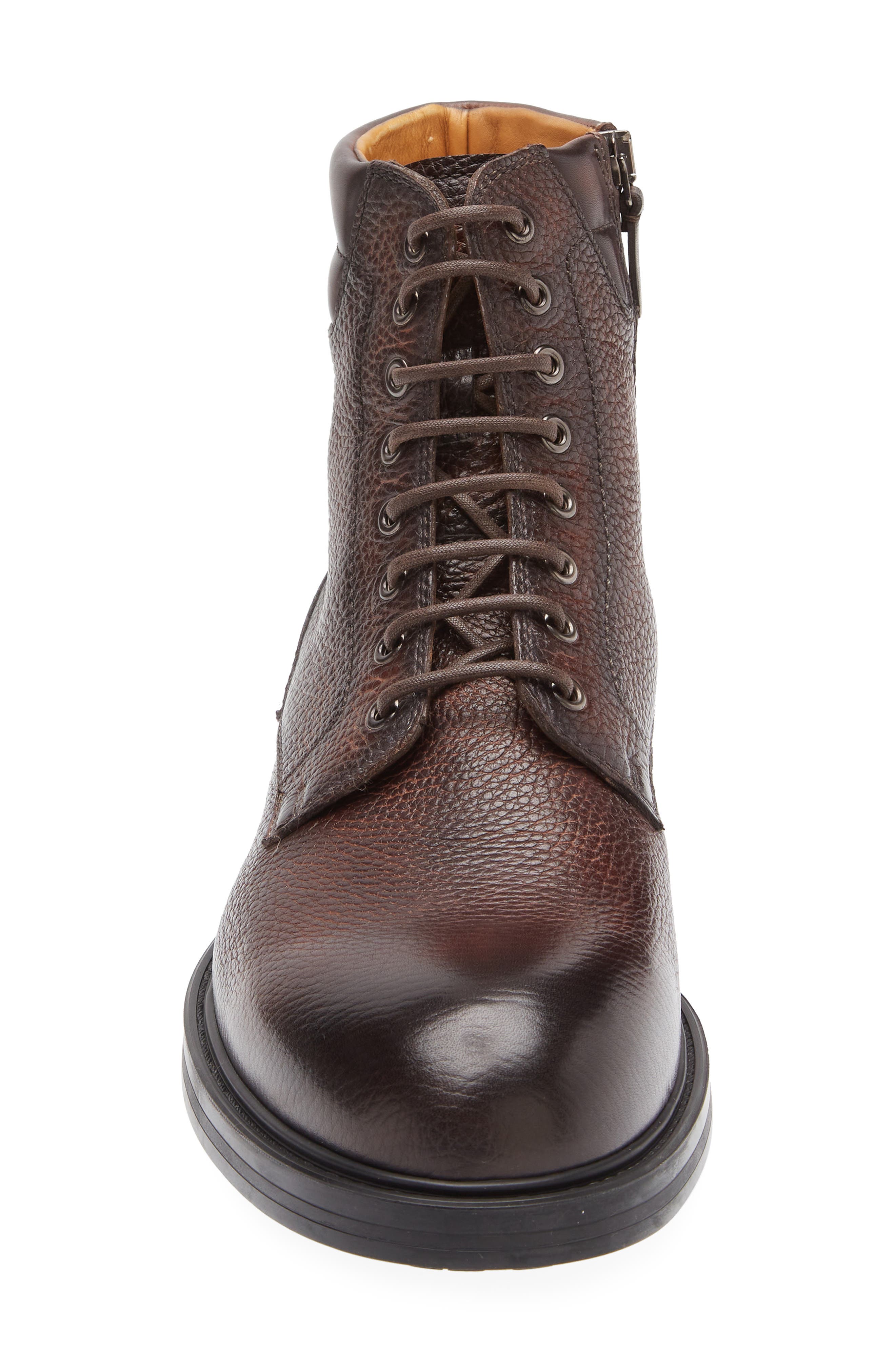 Magnanni Grayson Lace-Up Lug Sole Boot, Alternate, color, Brown Texture