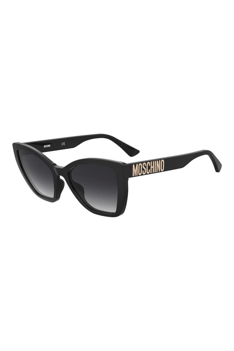 55mm Gradient Cat Eye Sunglasses, Alternate, color, BLACK