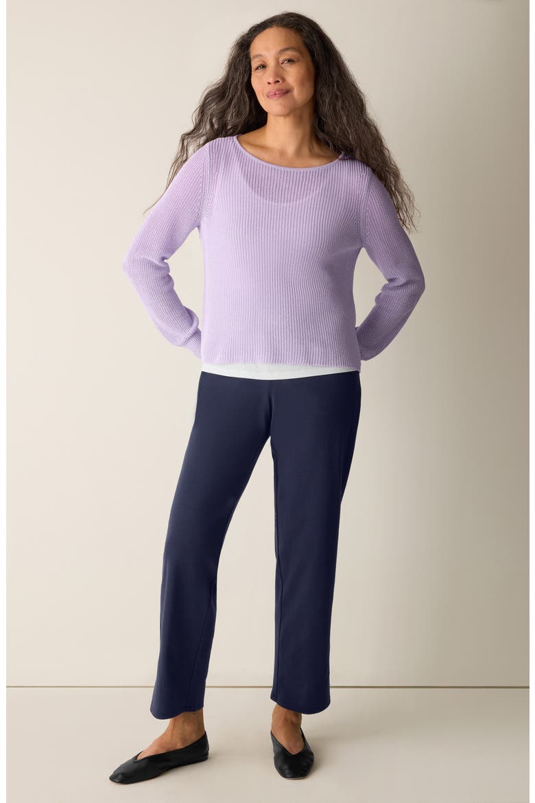 Organic Cotton & Silk Ballet Neck Sweater, Alternate, color, LILAC FROST