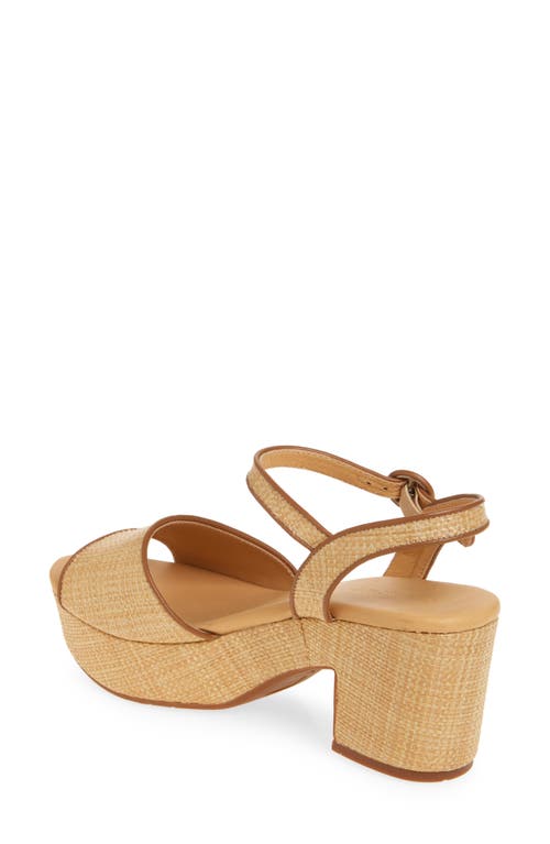 Chocolat Blu Gallo Ankle Strap Platform Sandal In Natural Raffia