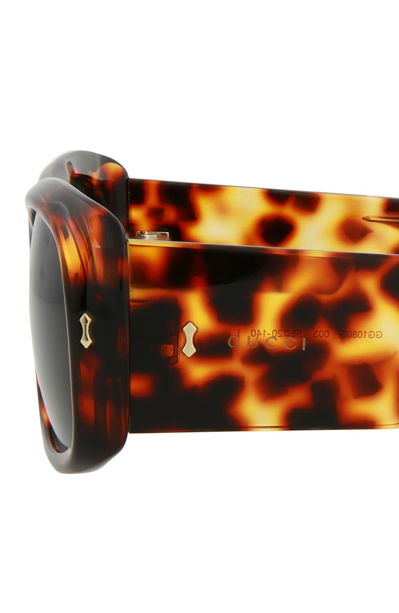 Gucci 56mm Oversize Sunglasses, Alternate, color, Havana Green