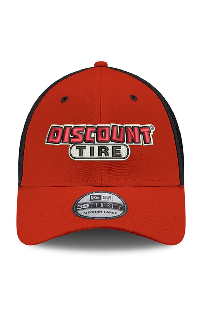 New Era Men's New Era Red Austin Cindric Discount Tire NEO 39THIRTY Flex Hat, Alternate, color, Red