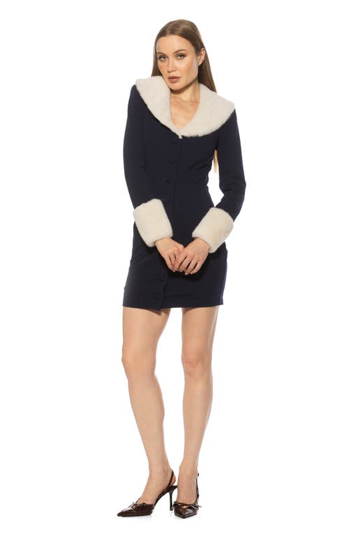 Alexia Admor Sabrina Faux Fur Trim Minidress In Multi