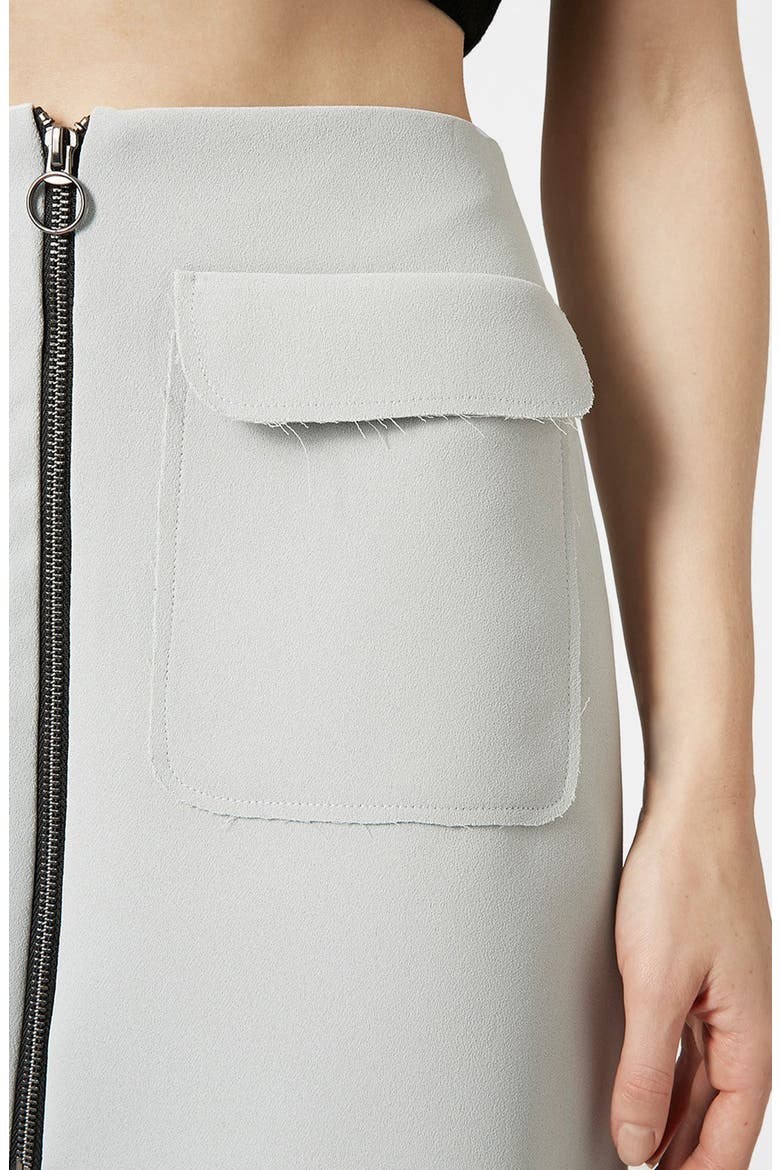 Distressed Crepe A-Line Skirt, Alternate, color, LIGHT BLUE