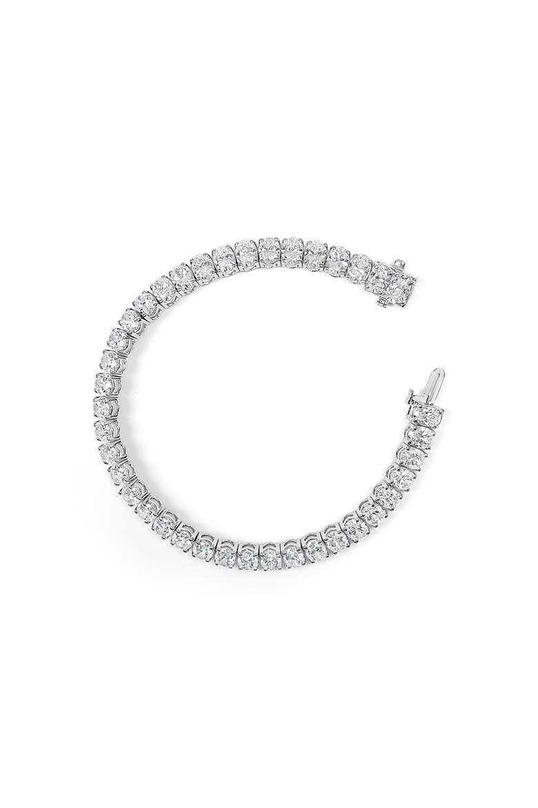 IGI Certified 14K White Gold 15.0 Cttw Oval Cut Lab Grown Diamond Tennis Bracelet, Alternate, color, White Gold