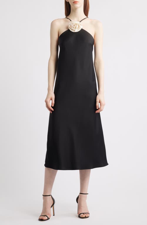 Lucy Paris Jonah Rosette Sleeveless Midi Dress