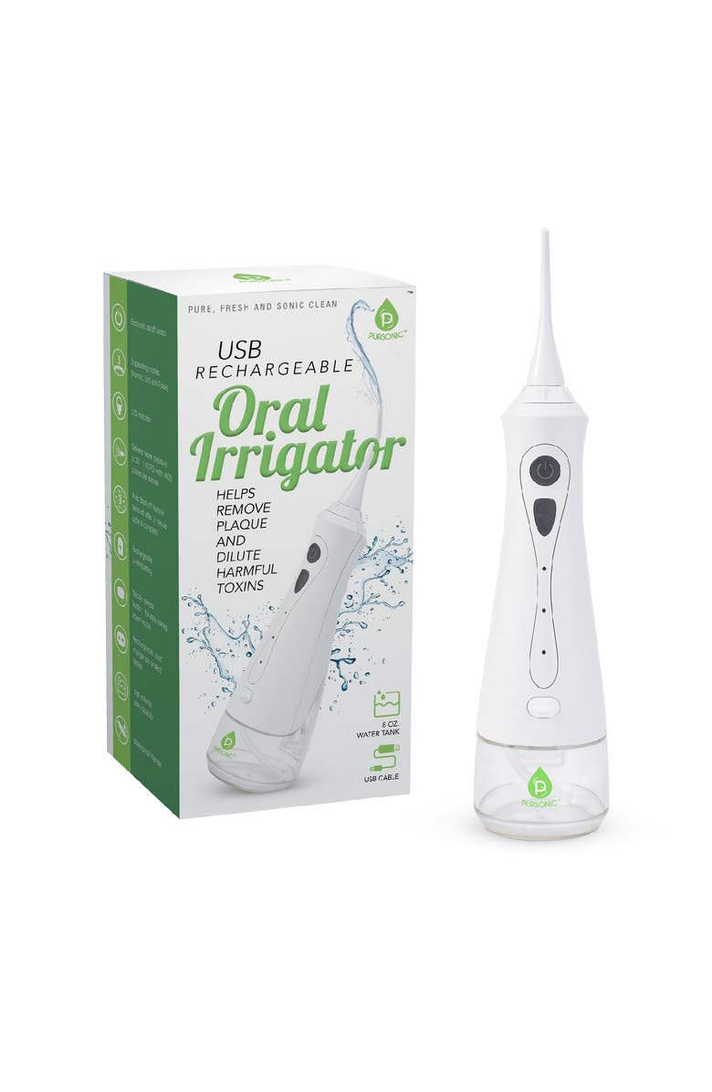 PURSONIC USB Rechargeable Oral Irrigator, Main, color, White