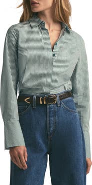 Favorite Daughter The Classic Stripe Cotton Poplin Button-Up Shirt