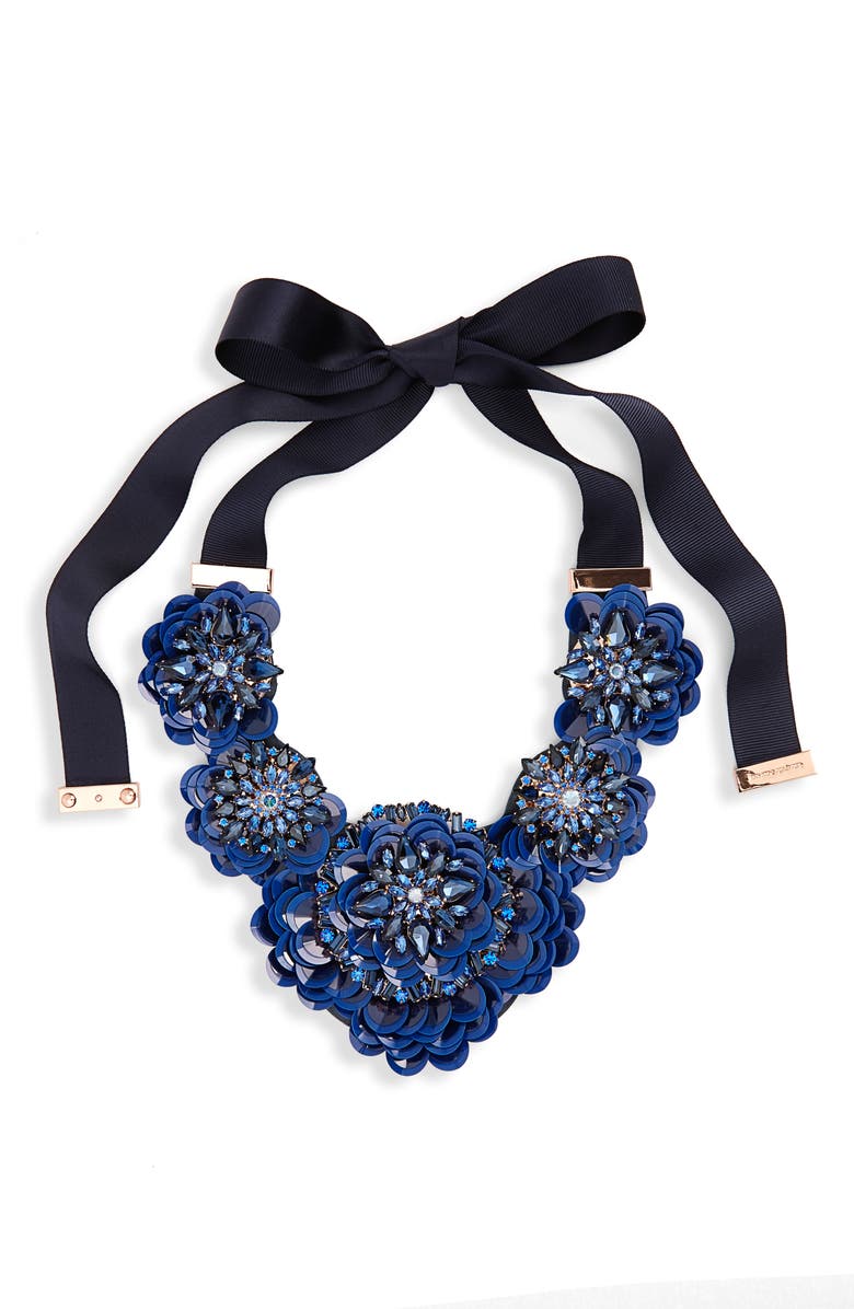 Kate Spade New York snowy nights sequin statement necklace, Main, color,