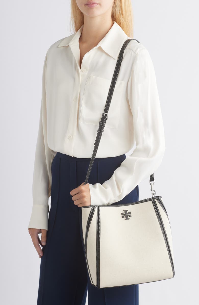 Tory Burch McGraw Canvas Bucket Bag, Alternate, color,