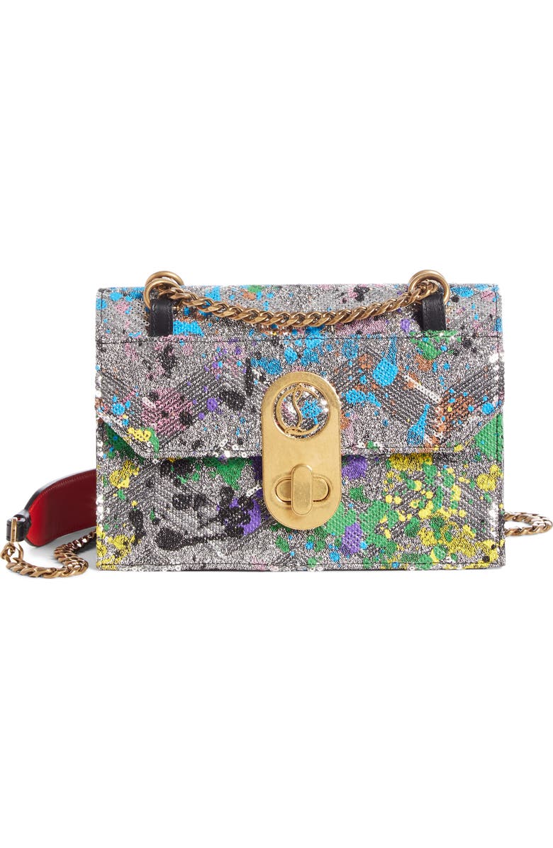 Christian Louboutin Small Elisa Splatter Sequin Leather Crossbody Bag, Main, color,