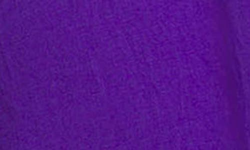 24seven Comfort Apparel Plus Size V-neck Belted Faux Wrap High Low Dress In Purple