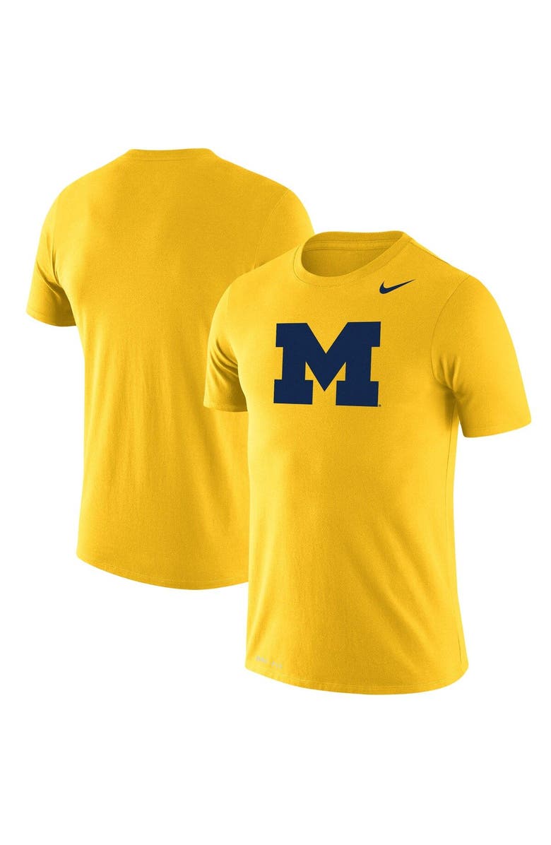 Nike Men's Nike Maize Michigan Wolverines School Logo Legend Performance T-Shirt, Main, color,