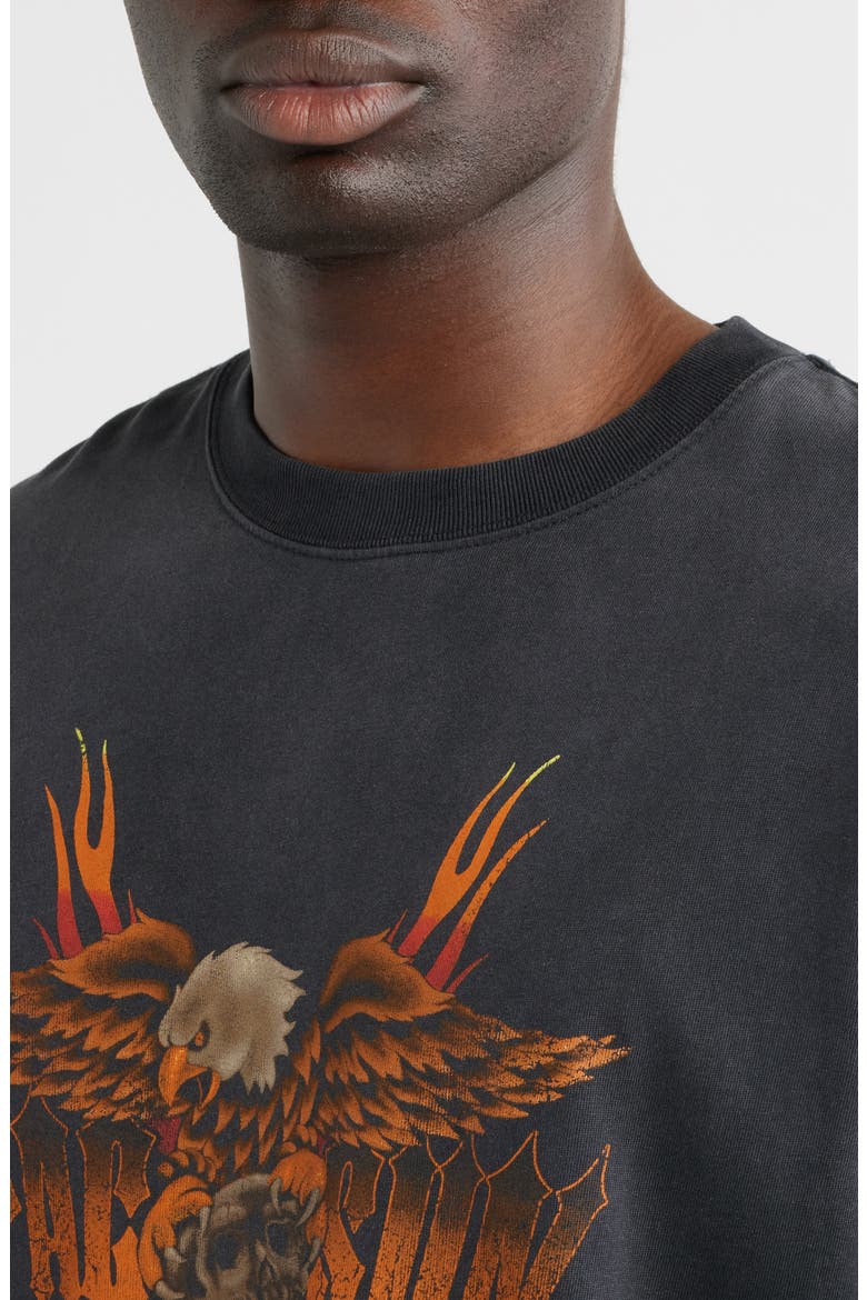 Eagle Skull Cotton Graphic T-Shirt, Alternate, color, BLACK