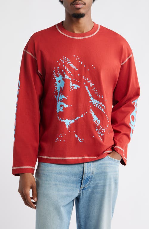 JUNGLES Always Good Long Sleeve Cotton Graphic T-Shirt in Rust  product