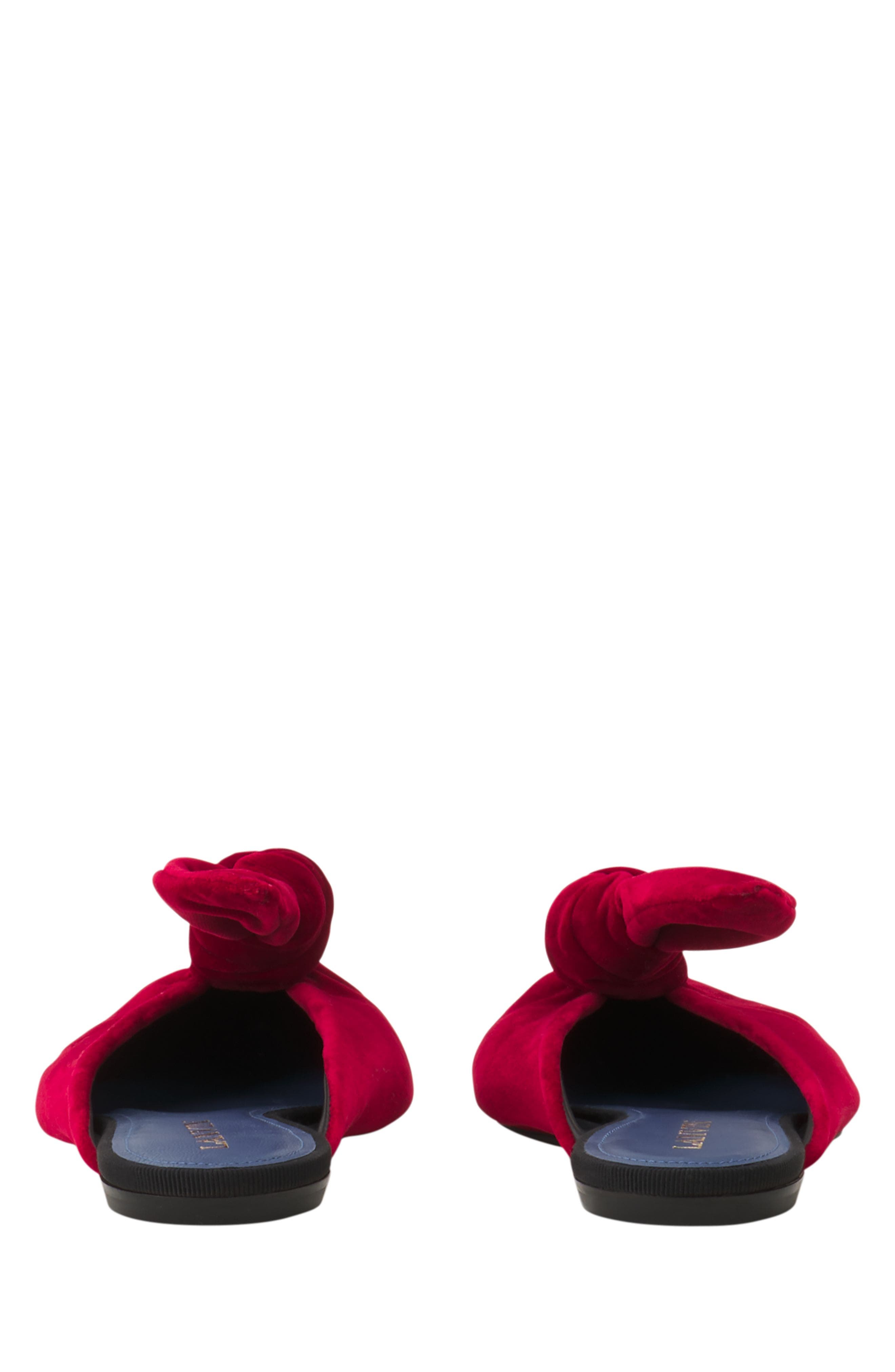 Lanvin Midnight Step Velvet Bow Mule, Alternate, color, Red