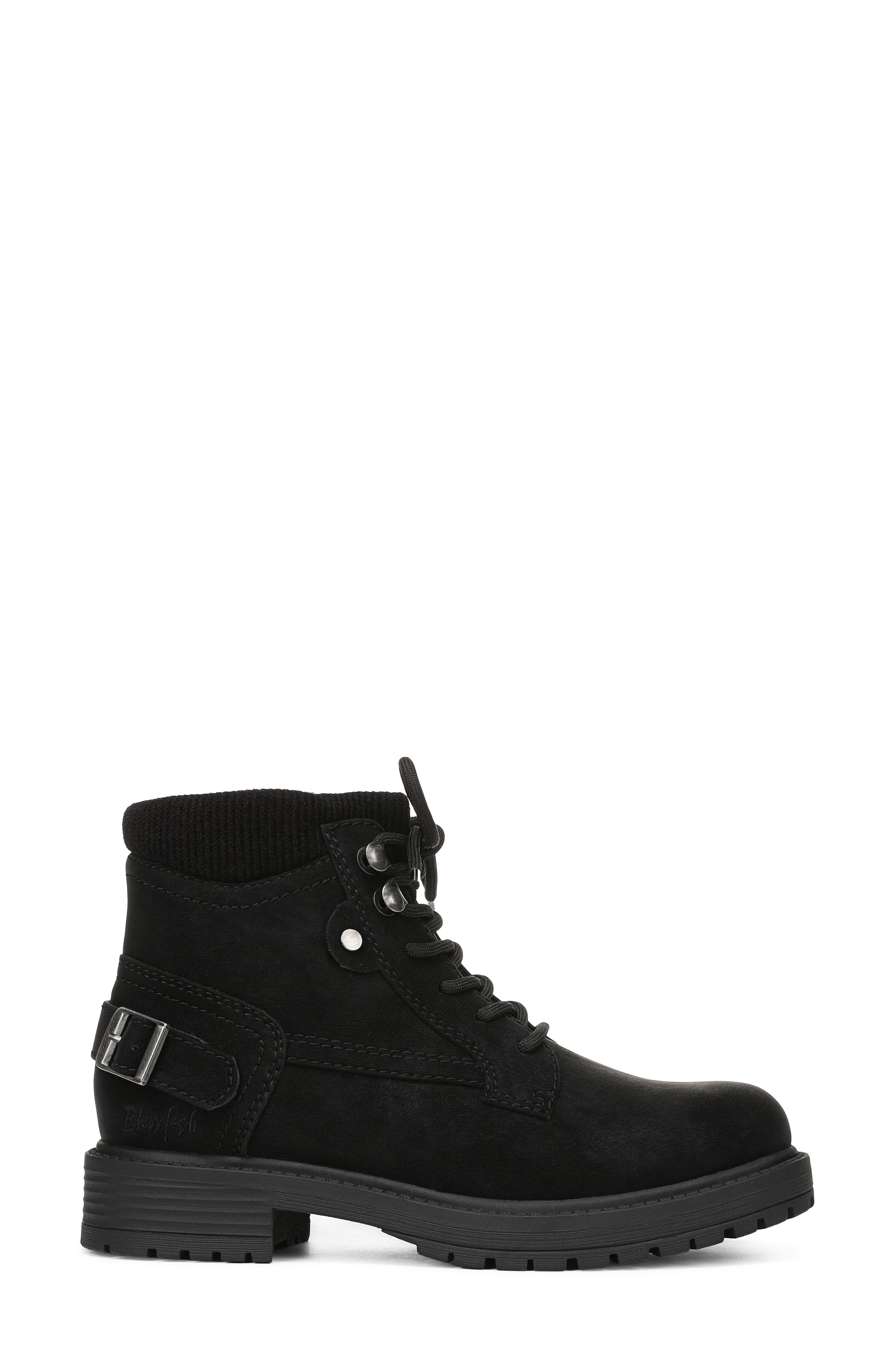 Astor Faux Leather Lace Up Bootie, Alternate, color, BLACK FAUX LEATHER