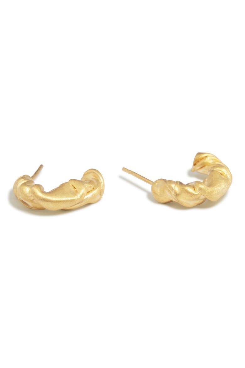Tumbled Hoop Earrings, Alternate, color, 18CT GOLD PLATED