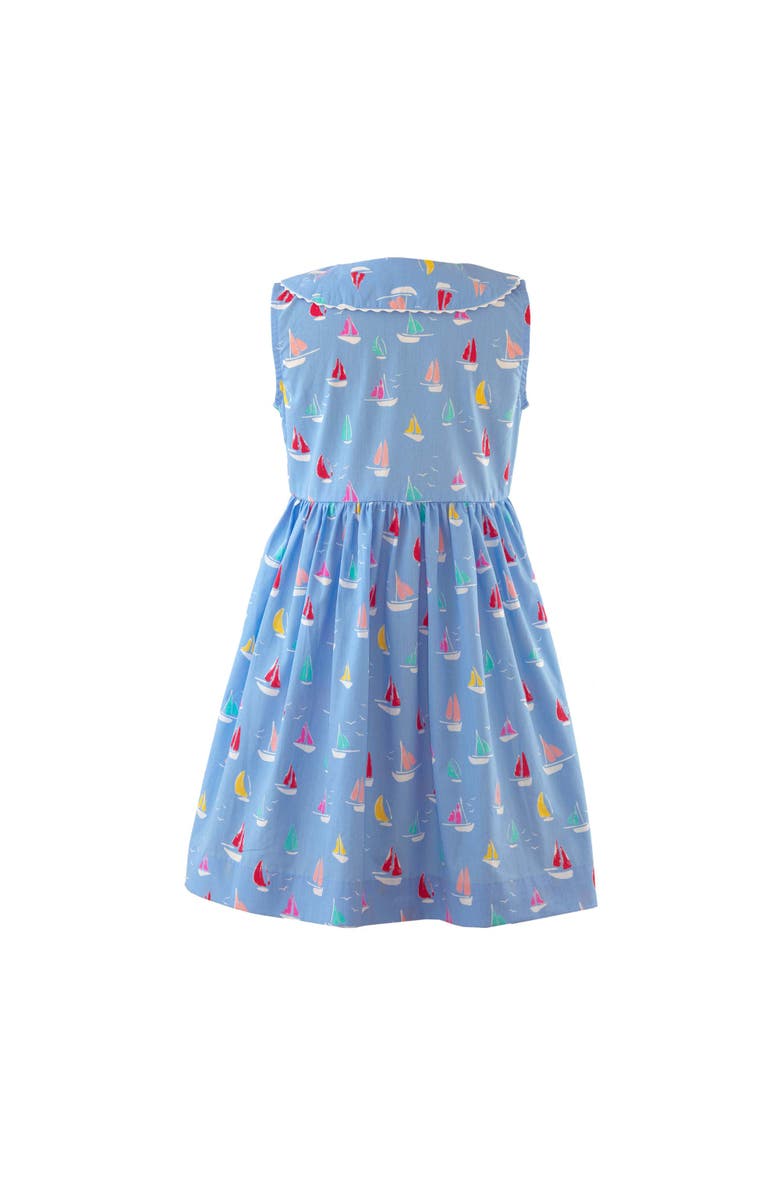 Rachel Riley Sailboat Sleeveless Button-Front Dress, Alternate, color, 