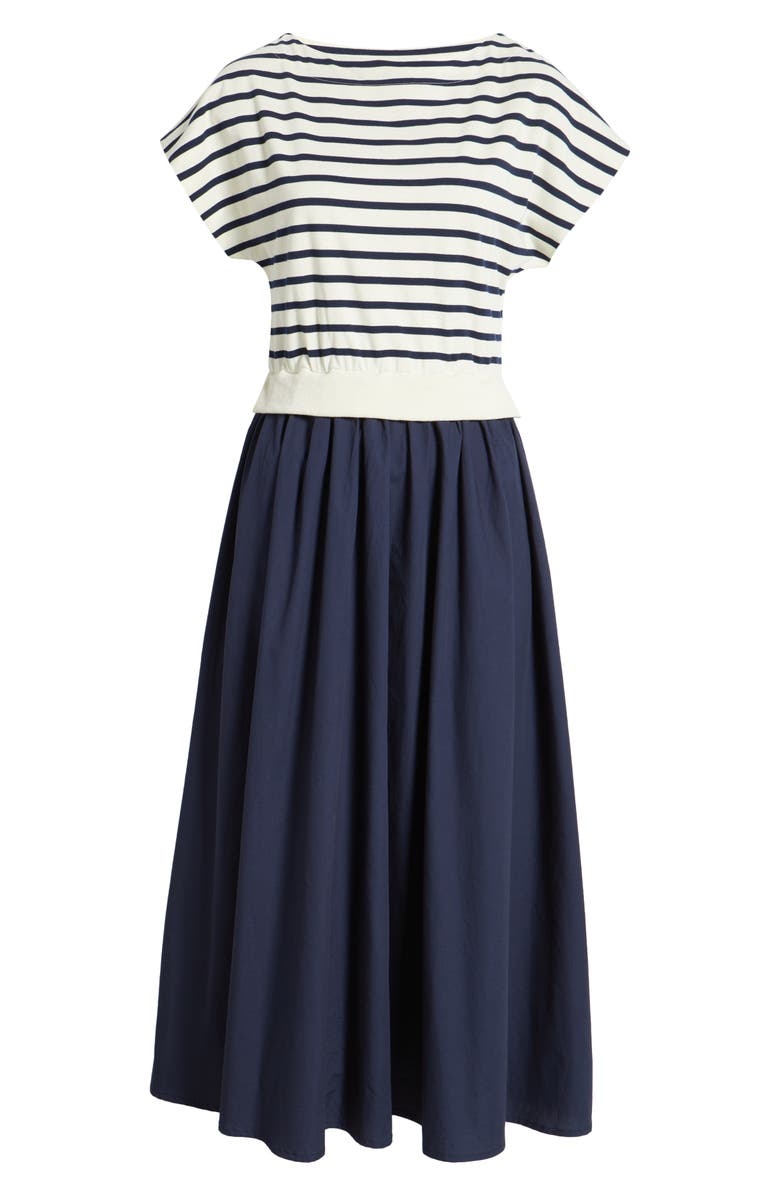 ZOE AND CLAIRE Twofer Stripe Cotton Midi Dress, Alternate, color, 