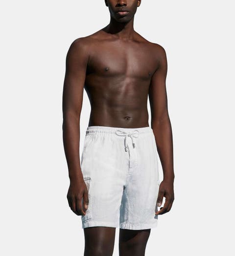 Men's Linen Bermuda Cargo Pockets Shorts