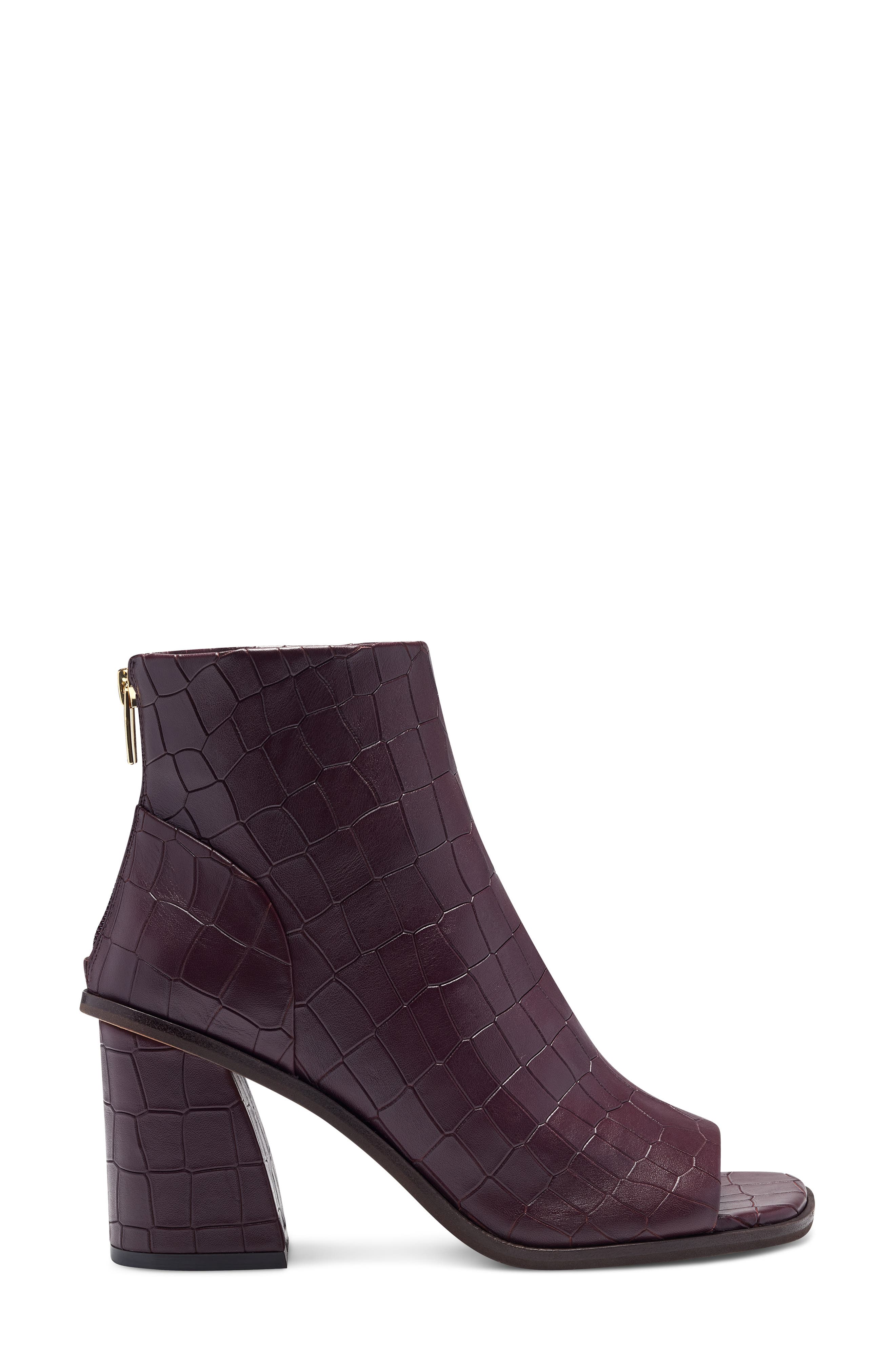 Bebinder Open Toe Bootie, Alternate, color, ELDERBERRY