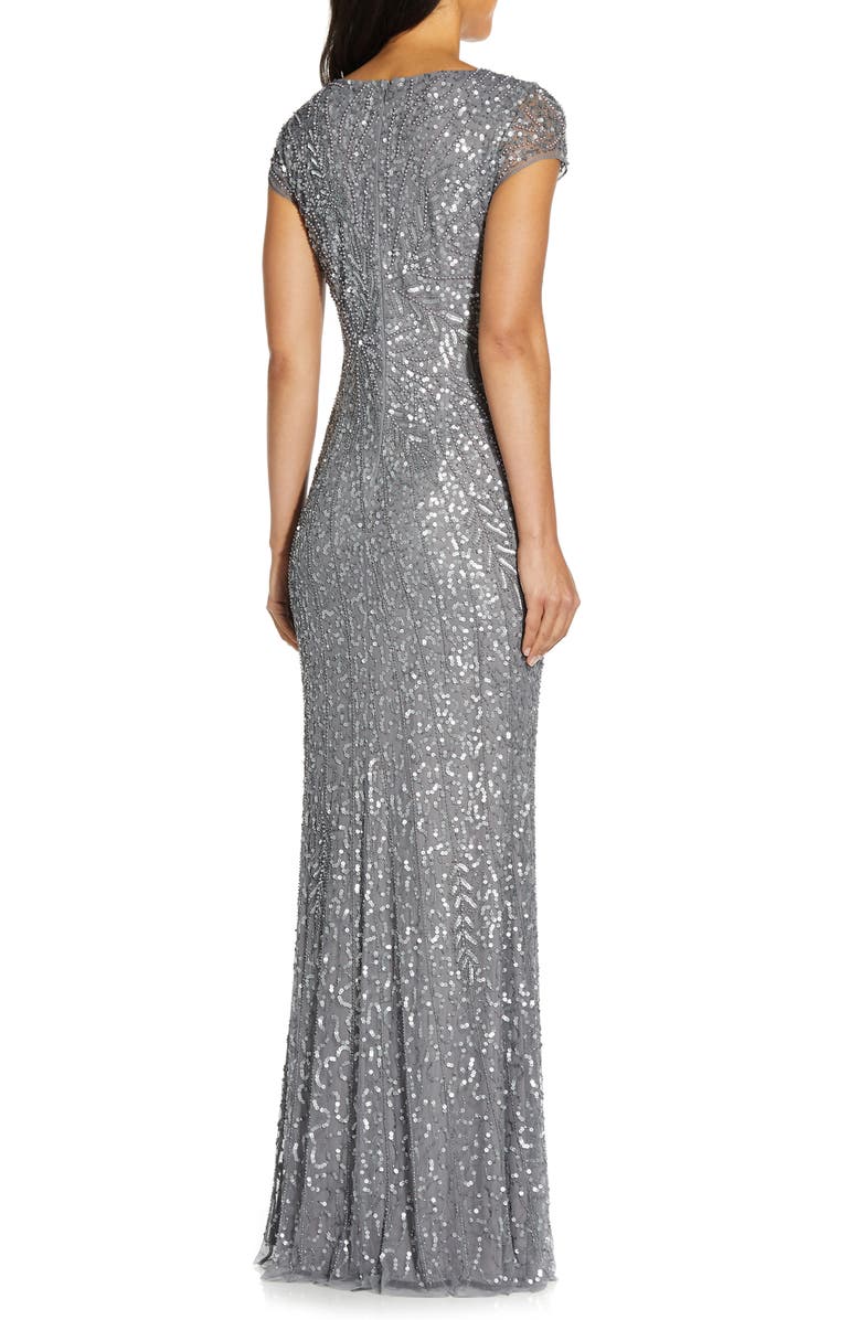 Adrianna Papell Beaded Mermaid Gown, Alternate, color,