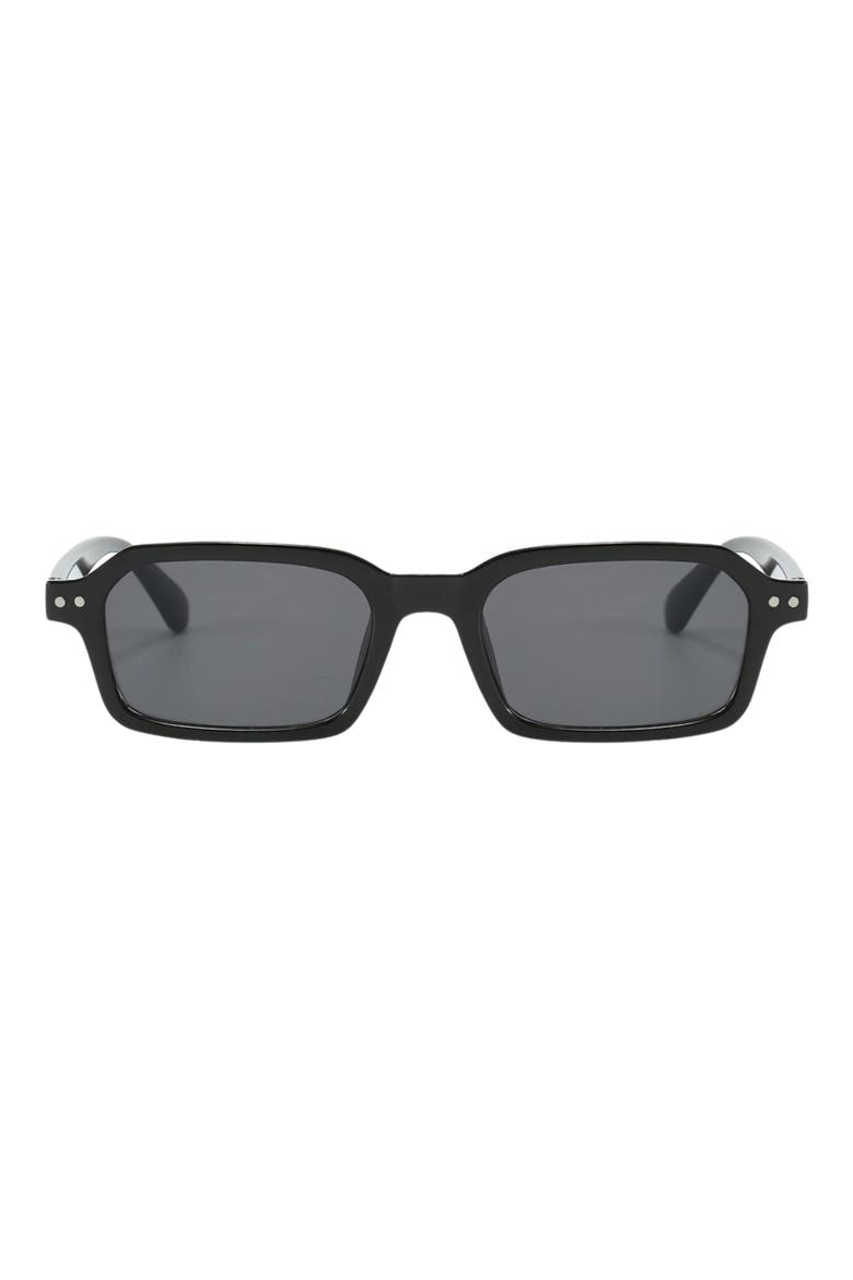 Cali 49mm Polarized Aviator Sunglasses, Main, color, BLACK / BLACK