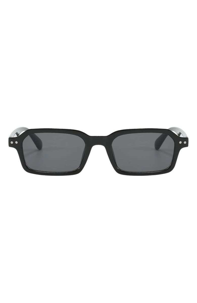 Fifth & Ninth Cali 49mm Polarized Aviator Sunglasses, Main, color, Black / Black