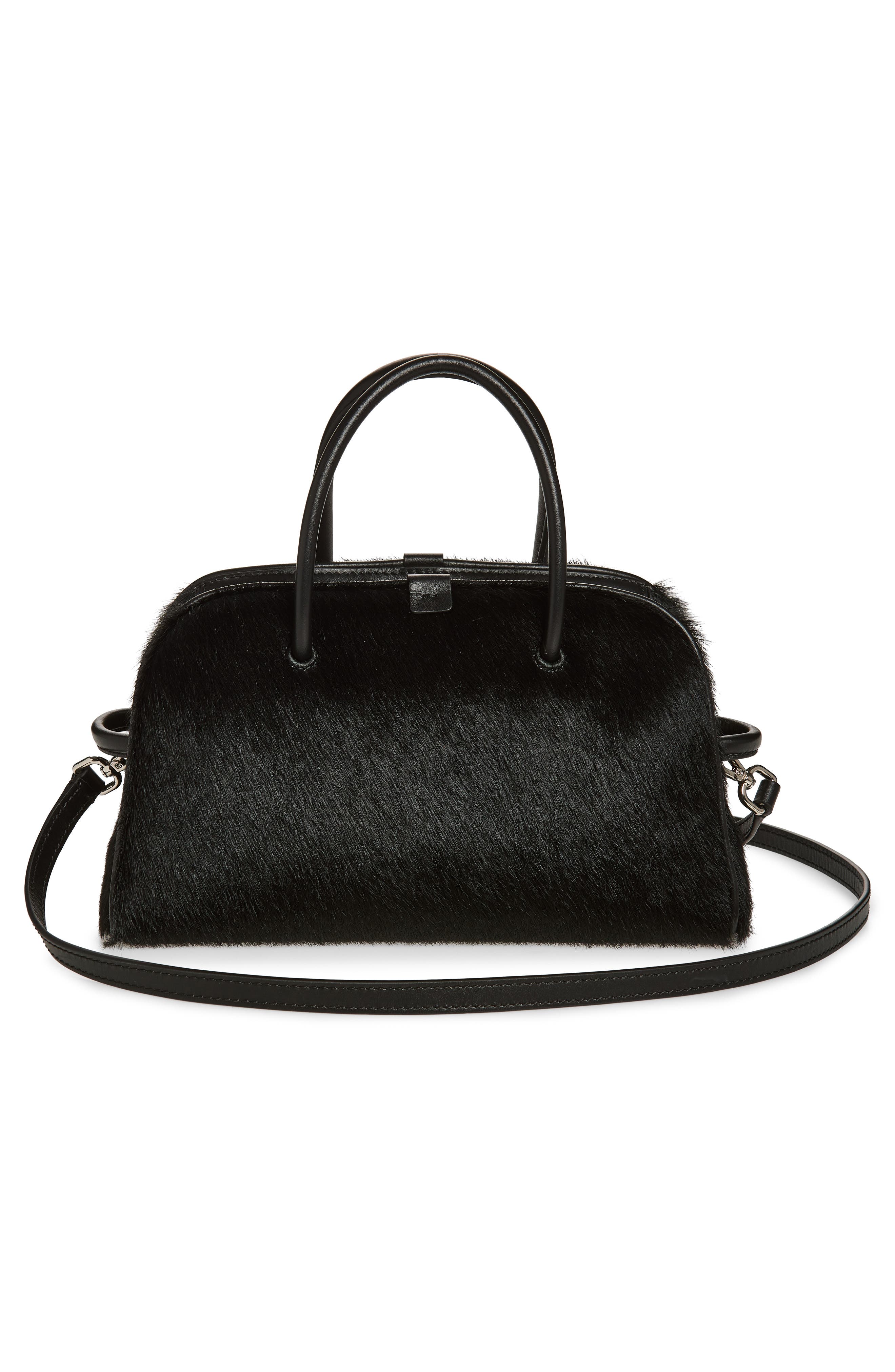 Jacquemus Le Petit Turismo Genuine Calf Hair Crossbody Bag, Alternate, color, Black 990