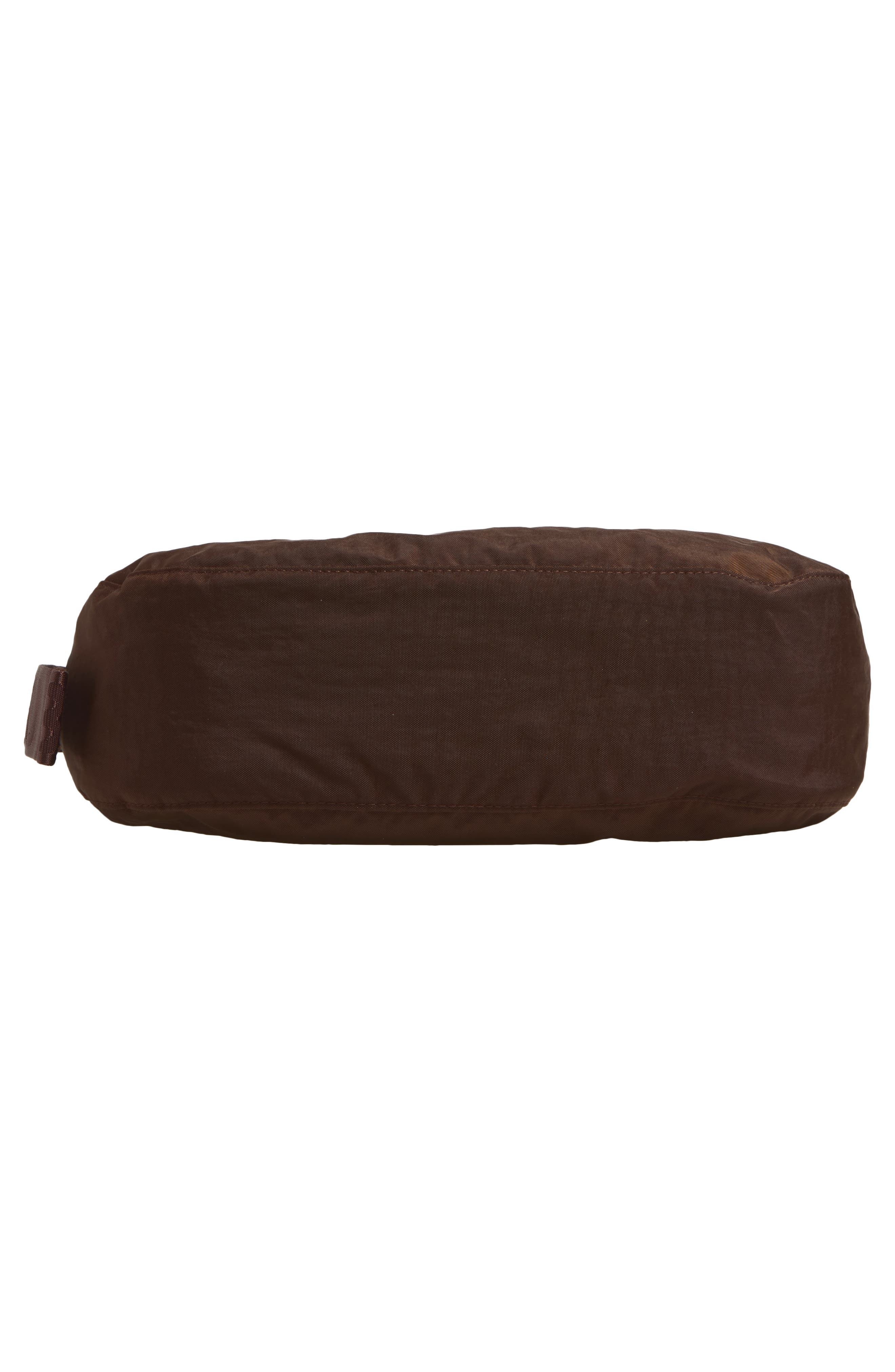 Medium Crescent Recycled Nylon Crossbody Bag, Alternate, color, COFFEE