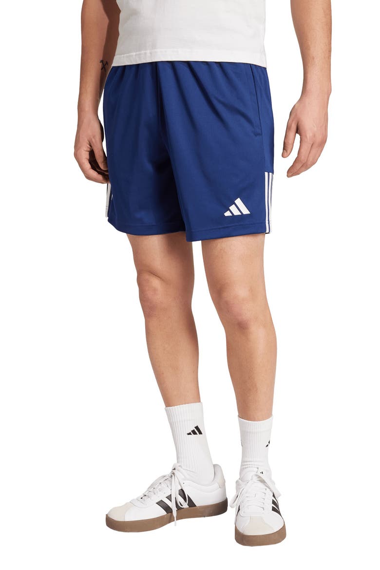 Sereno 3-Stripes AEROREADY Shorts, Main, color, DARK BLUE/ WHITE