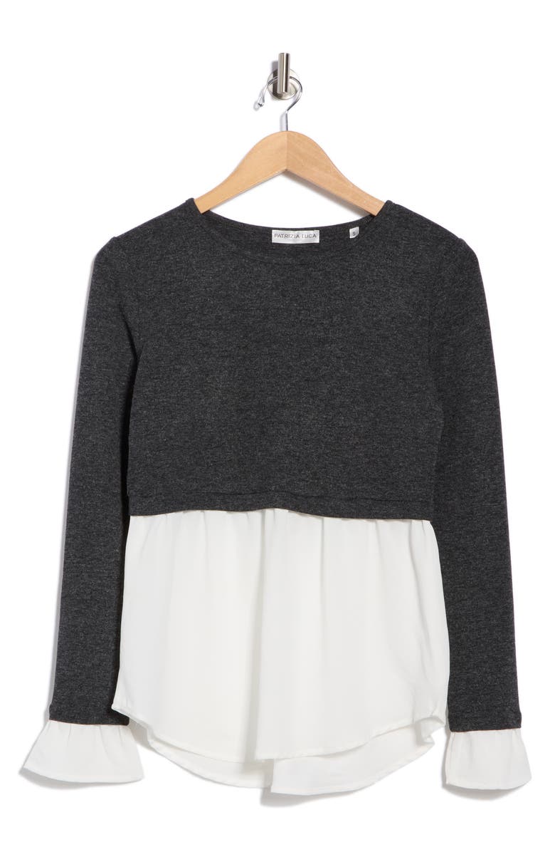 PATRIZIA LUCA Twofer Top, Alternate, color, Charcoal