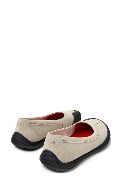 Camper Leather Ballet Flats In Gray