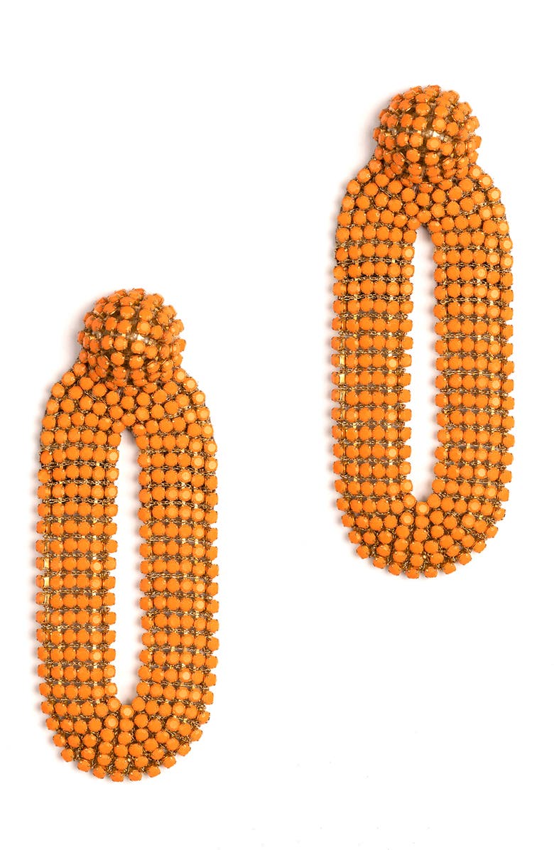 Deepa Gurnani Bianca Earrings, Main, color, Orange