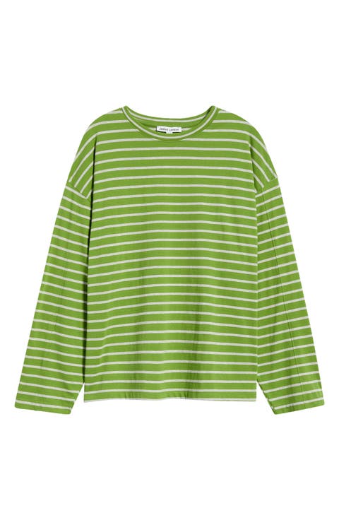 Oversize Stripe Long Sleeve T-Shirt