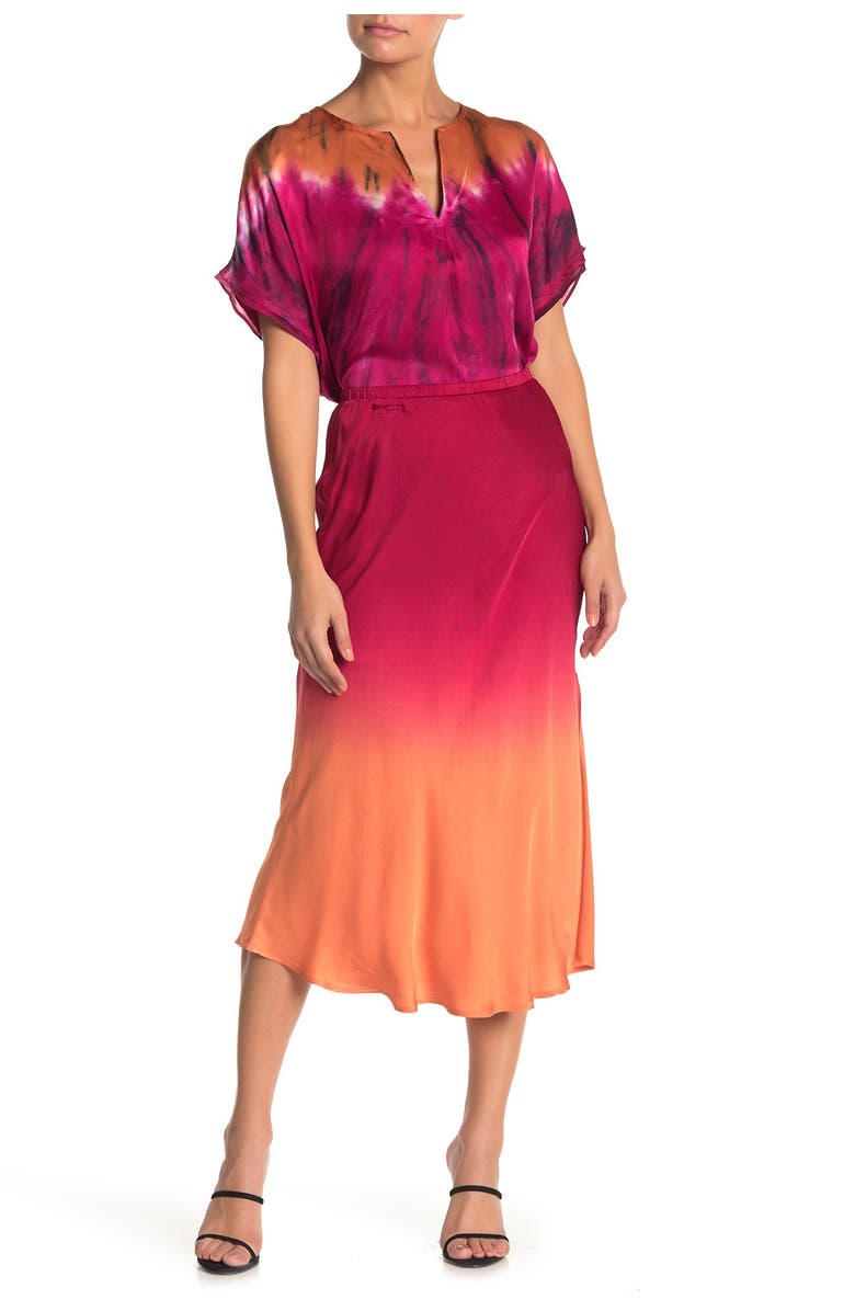 Young, Fabulous & Broke Felicity Satin Midi Skirt, Main, color, 